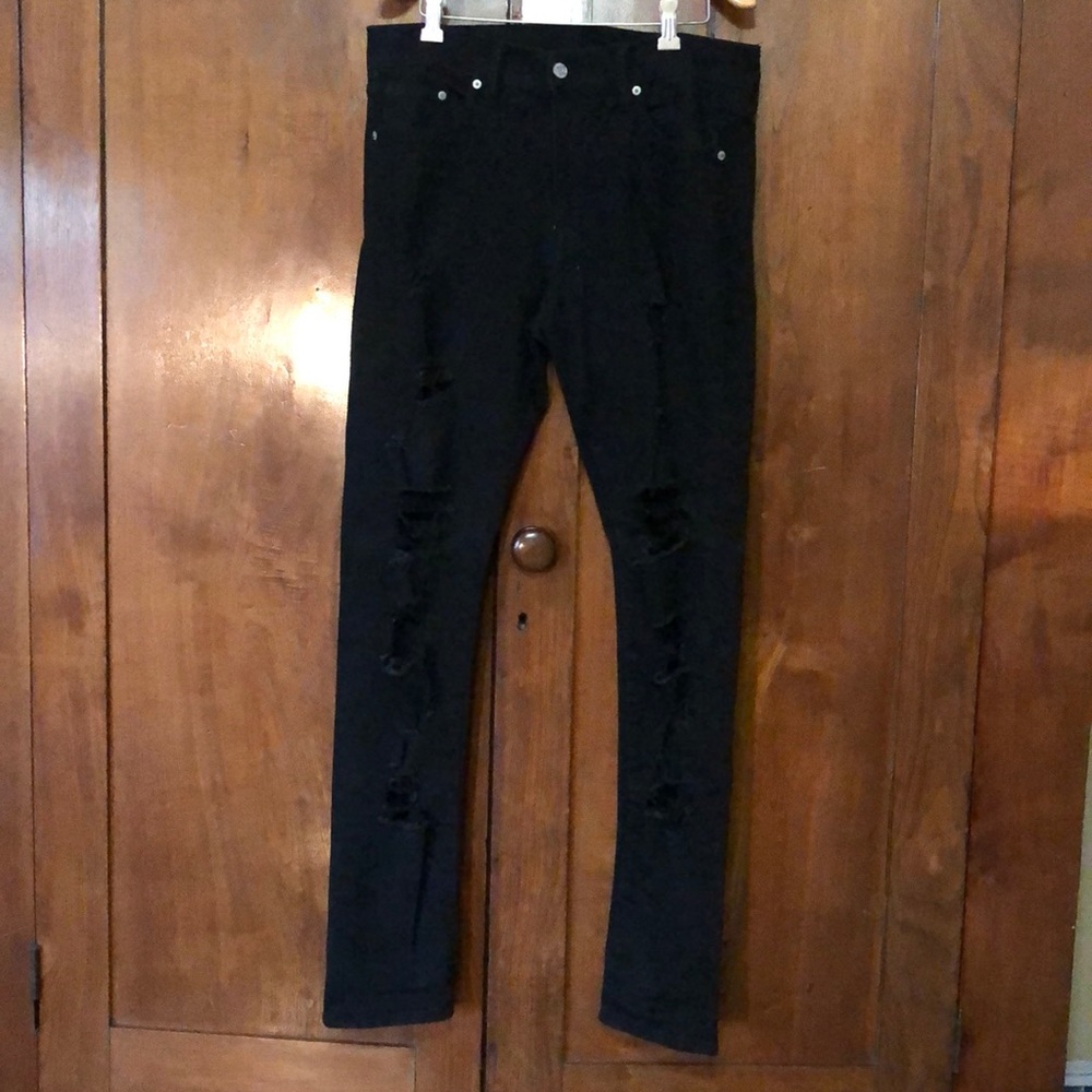 Men’s H&M black skinny jeans size 33”